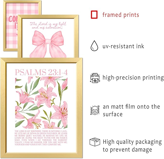 16 PCS Framed Christian Coquette Wall Art Decor, Gallery Wall Frame Set - Image 3
