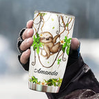 WAZONE Personalized Sloth Tumbler With Lid 20oz 30oz Stainless Steel Double Wall Vacuum Coffee Travel Mugs Birthday Christmas Insulated Cup Sayings Motivational Gift For Women Friends Girls