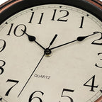 Foxtop Vintage Copper Wall Clock 12 Inch Silent Non Ticking Battery Operated - Image 9