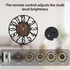 LEIKE Large Wall Clock 20'' Lighted Rustic Wood Clock - Image 3