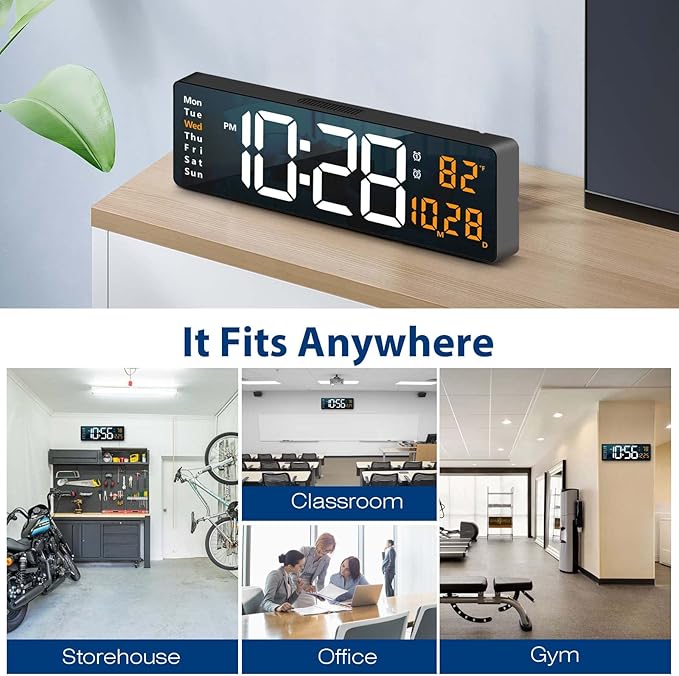 Digital Wall Clock Large Display, 16.2 Inch, LED Digital Clock - Image 7