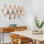 SCUNDA Wall Rack with 16 Hooks, Wooden Wall Expandable Coat Rack - Image 6