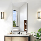 KOCUUY Silver Framed Mirror, HD Tempered Glass, Anti-Rust Frame, Modern Design - Image 3