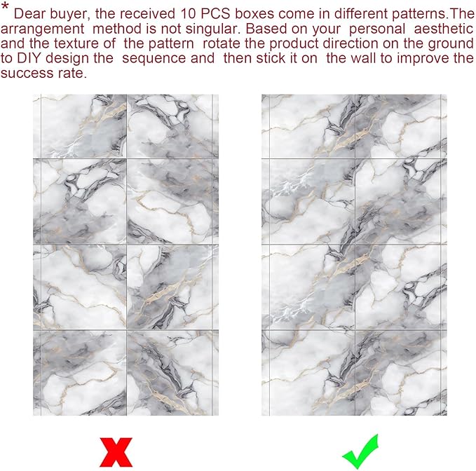 10pcs Thick Marble Peel and Stick Waterproof Wall Panels, Heat-Resistant - Image 8