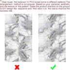 10pcs Thick Marble Peel and Stick Waterproof Wall Panels, Heat-Resistant - Image 8