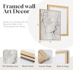 Large Framed Neutral Line Abstract Wall Art Set of 2 - Image 5