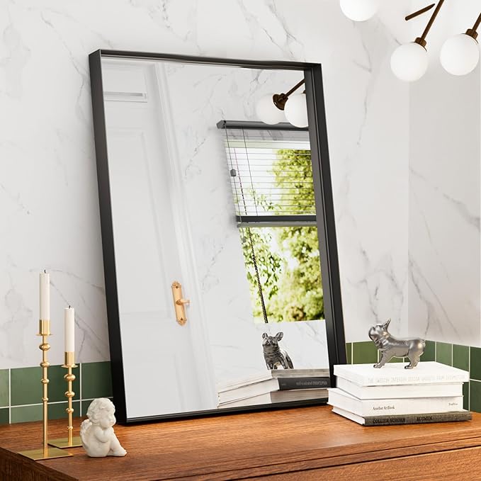 32”x 24” Black Bathroom Mirrors - Image 6