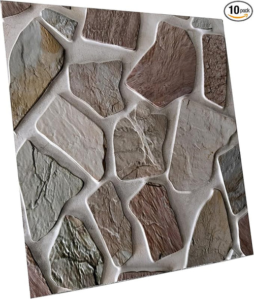 3D wall Panels Peel and Stick, Faue Stone Wall Panel, 3D Texture PVC Waterproof by Stunningwallpanels