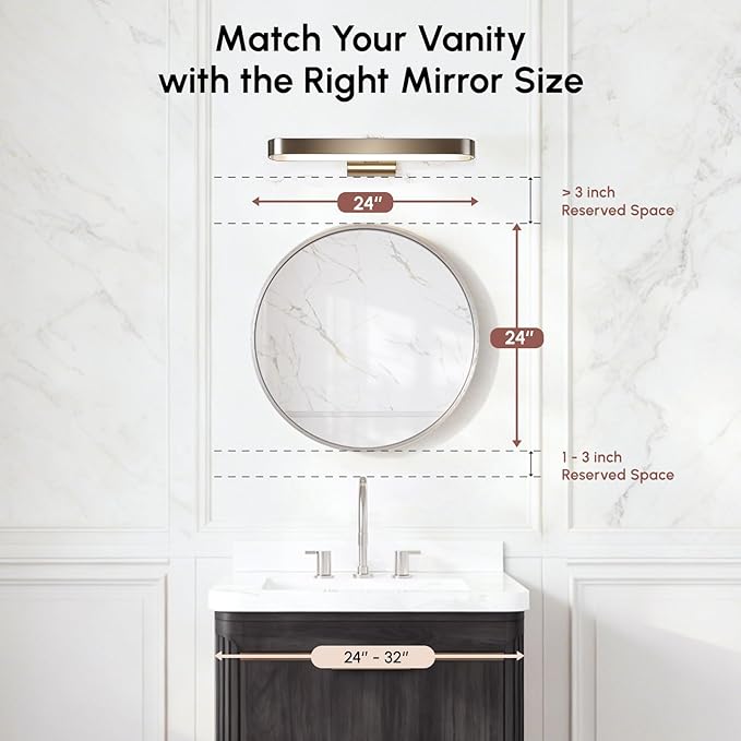 USHOWER Brushed Nickel Bathroom Mirrors - Image 6