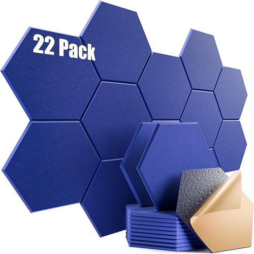 22 Pack Self-Adhesive Acoustic Panels 12" X 10" X 0.4" by Dailycooper
