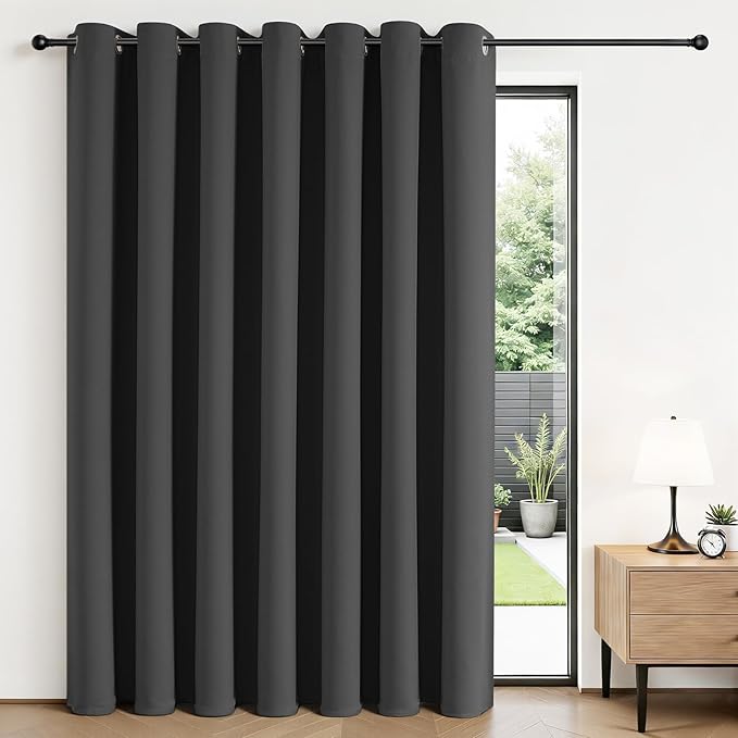 Joydeco Blackout Patio Sliding Door Curtains 96 Inches Long, Grommet Privacy by JOYDECO