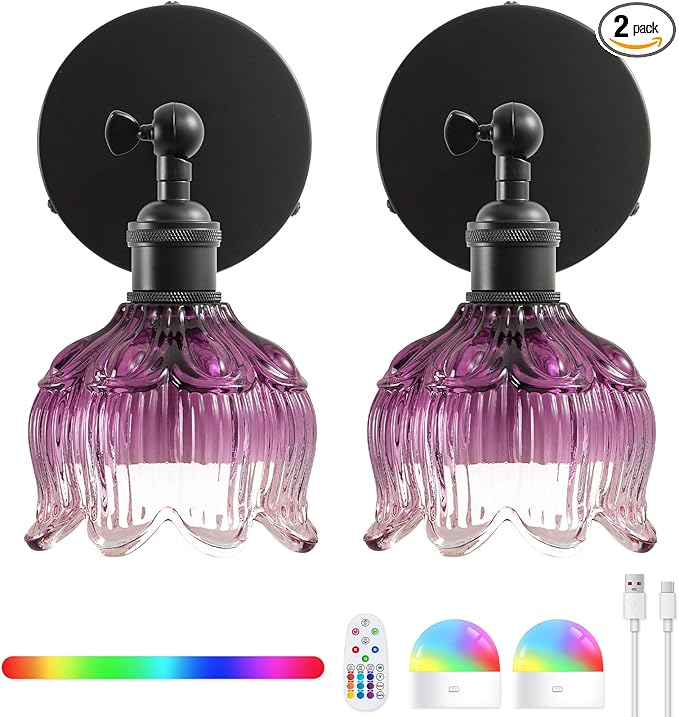 Vintage Wall Sconce - 5000mAh Rechargeable Dimmable Wireless Powered Light by BlesULuk