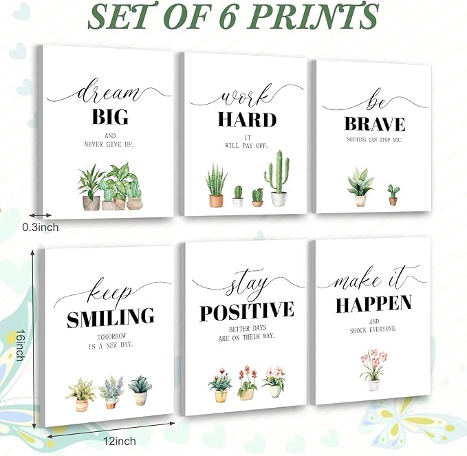 Coume 6 Pack Art Acoustic Panels 12" x 16" Inspirational Self Adhesive - Image 2