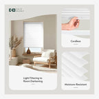 CHICOLOGY Cordless Mini Blinds for Indoor Windows, 24.25" W x 72" H, Light - Image 2
