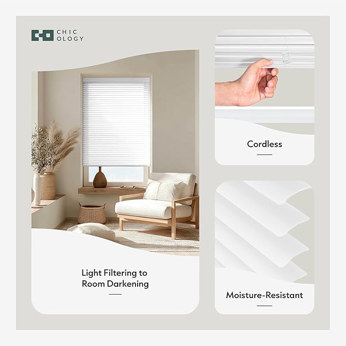 CHICOLOGY Cordless Mini Blinds for Indoor Windows, Light Filtering to Room - Image 2