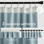 MIULEE Slate Blue Back Tab Blackout Curtains 108 Inch Long 2 Panels Set - Image 3