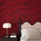 YENHOME 17.7"X393" Dark Red Wallpaper Stick and Peel, Vintage Velvet Wallpaper - Image 2
