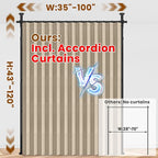 100% Blackout Room Divider Curtains Sets Beige W100 x L84 in, 1 Panel Curtain - Image 2