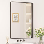 Keonjinn Black Bathroom Mirror for Vanity, Tempered Glass, Anti-Rust by Keonjinn