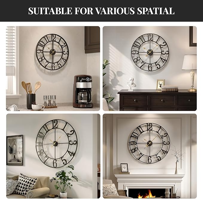 Cuspin Large Wall Clock for Living Room Decor, 30 Inch Wall Clock - Image 8
