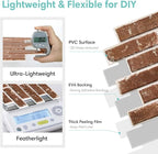 Commomy 3D Peel and Stick Brick, Ultralight Thin PVC Faux Brick Wall Panels - Image 4