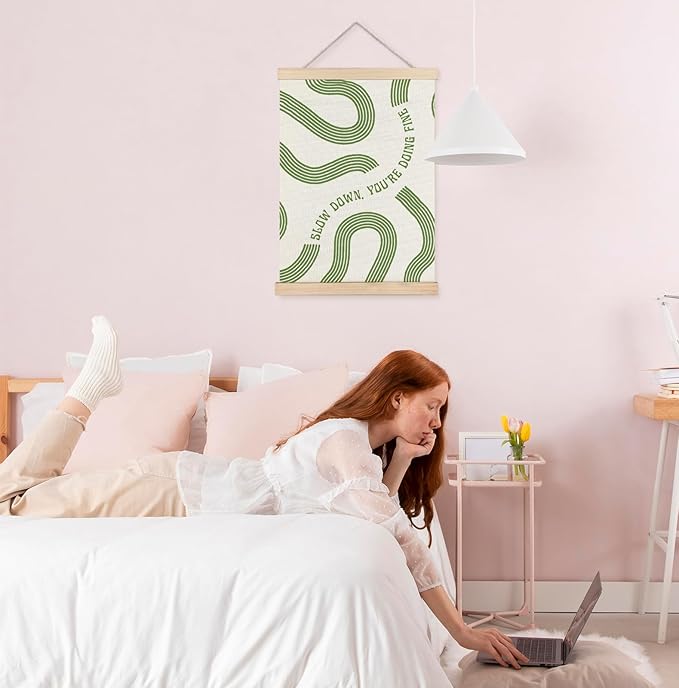 Yomisex Sage Green Wall Art Poster, Slow Down You're Doing Fine Inspirational - Image 2