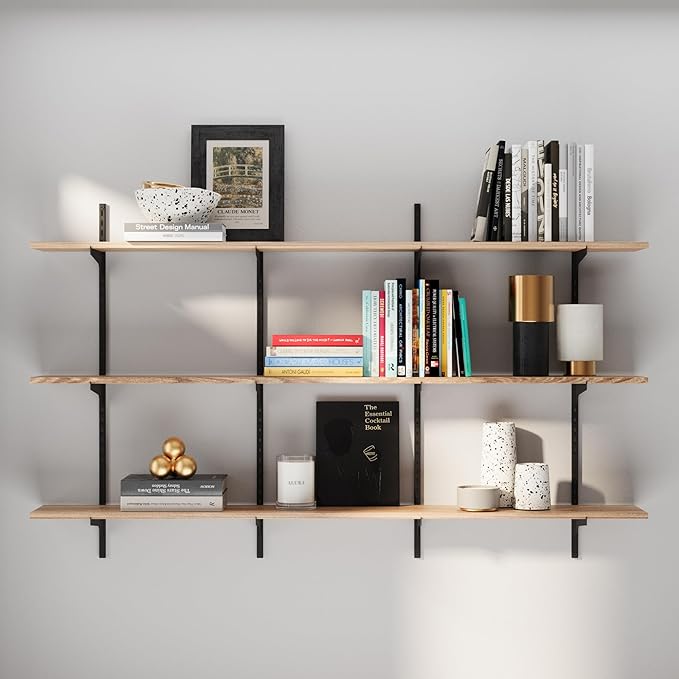 Wallniture Turin 60 Inch Long Adjustable Wall Shelf, Hanging Shelves - Image 6