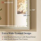 Keonjinn Brushed Nickel Bathroom Mirrors 24" x 32", HD Tempered Glass - Image 3
