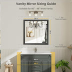 Briivue 36x36 Inch Black Bathroom Mirror - Image 2