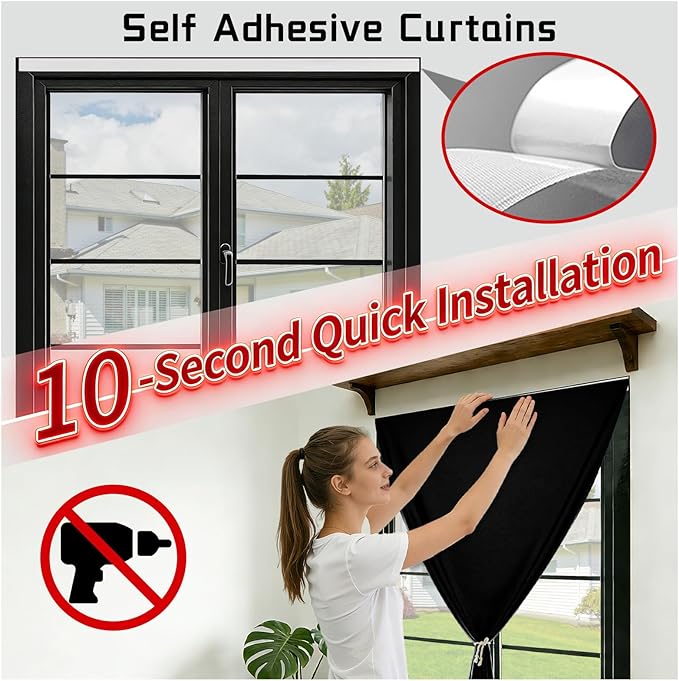 Adhesive 100% Blackout Curtain - Image 3