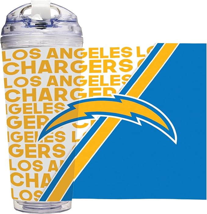 NFL Football 24oz Acrylic Tumbler with Hinged Lid, Officially Licensed Double Wall Tumbler for NFL Fans