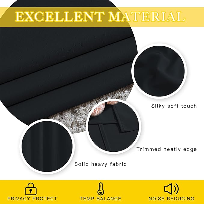 NICETOWN Black Out Sliding Door Curtain 102 inches Long, Grommet Thermal - Image 5