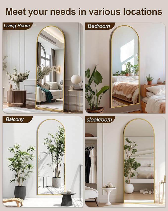 59"x16" Floor Mirror Full Length, Arched Full Length Mirror - Image 7
