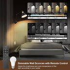 TRLIFE Dimmable Wall Sconce, Remote Control Plug in Wall Sconces Dimming - Image 3