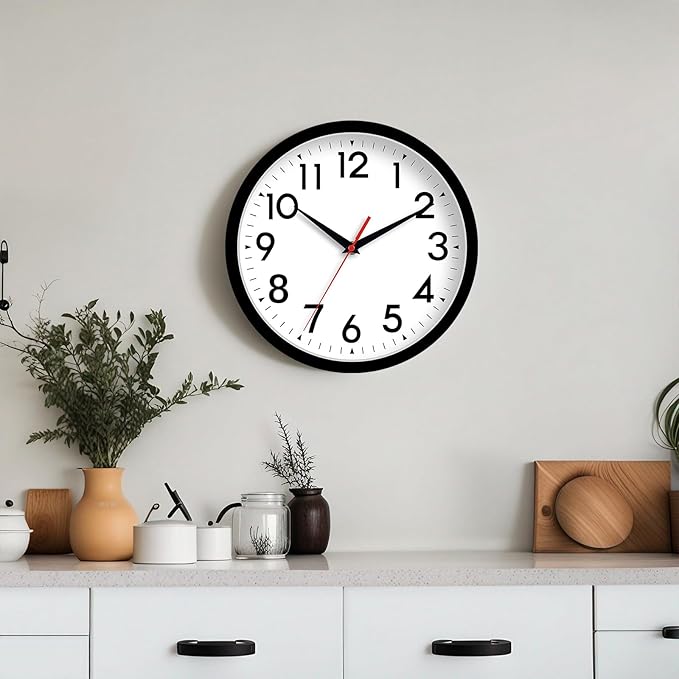 DAXSMY 12 Inch Wall Clock Silent Non-Ticking Battery Operated Analog Clock - Image 4