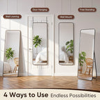 Antok 58"x20" Over the Door Mirror, Full Length Mirror Door Hanging - Image 8