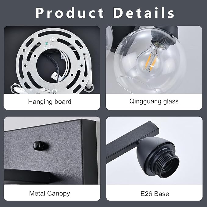 Bathroom Light Fixtures, 1-Light Matte Black Vanity Light - Image 5