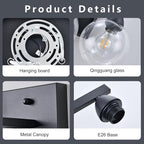 Bathroom Light Fixtures, 1-Light Matte Black Vanity Light - Image 4