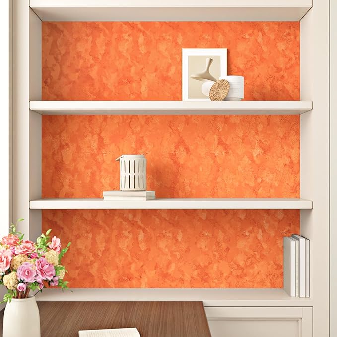 Wallercity Orange Self Adhesive Velvet Drawer Liner Soft Flocked Fabric - Image 7