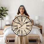 EMAX HOME Rustic Farmhouse Wall Clock 24 Inch, Vintage Oldtown London Wooden - Image 3