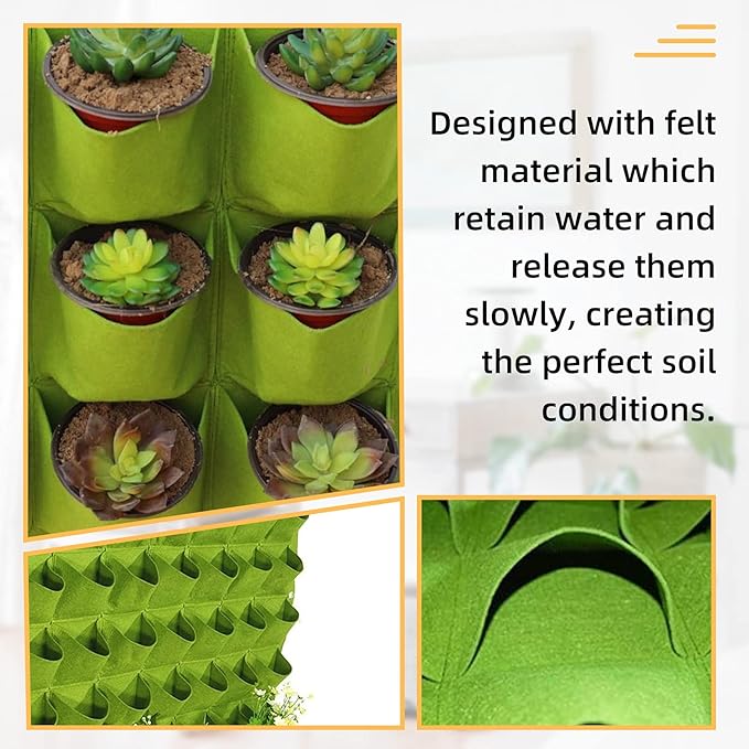 LITLANDSTAR Planter, 25 Pockets Hanging Vertical Wall Bag, Indoor-Outdoor Use - Image 3