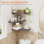 Homode Corner Shelves Wall Mounted, 3 Tier Wooden Hanging Shelves - Image 8