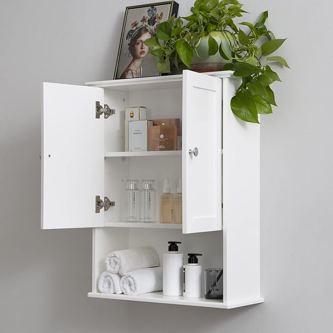 VANIRROR White Bathroom Wall Cabinet Over The Toilet Storage Cabinet, 24x30 - Image 9