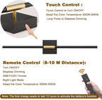 31.5 Inch Battery Operated Wall Sconce Set of Two, 8000mAh USB Rechargeable - Image 2