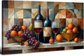 AIYISU Abstract Kitchen Wall Art Geometric Wall Decor Red Wine Glass Fruits by HOME