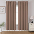 CUCRAF Khaki Blackout Curtains 72 inch Length 2 Panels Set, Rod Pocket Room by CUCRAF