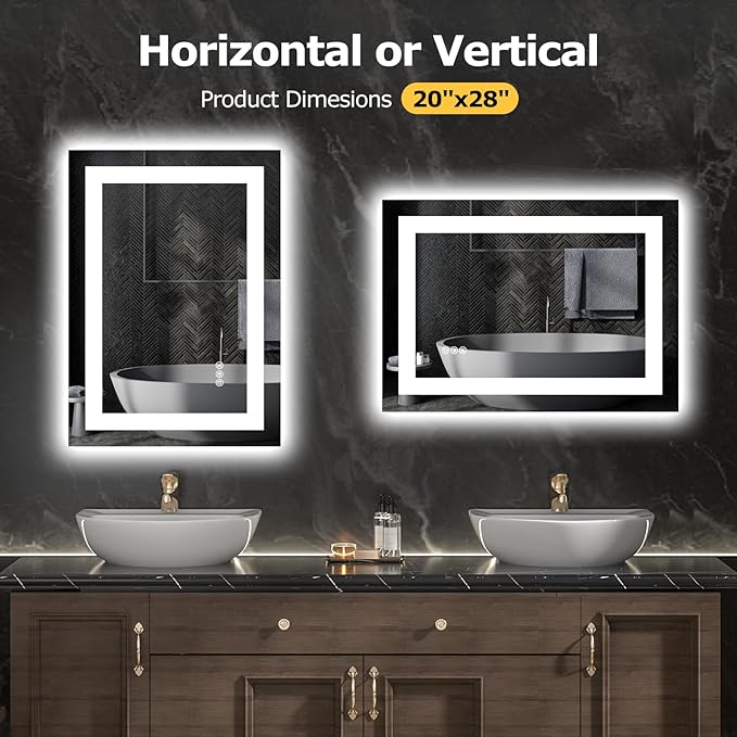 Hivone 28X20 LED Bathroom Mirror - Image 5