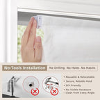 DEJAVU No Drill Cordless Blackout Roman Shades, Linen Textured Privacy Roman - Image 3
