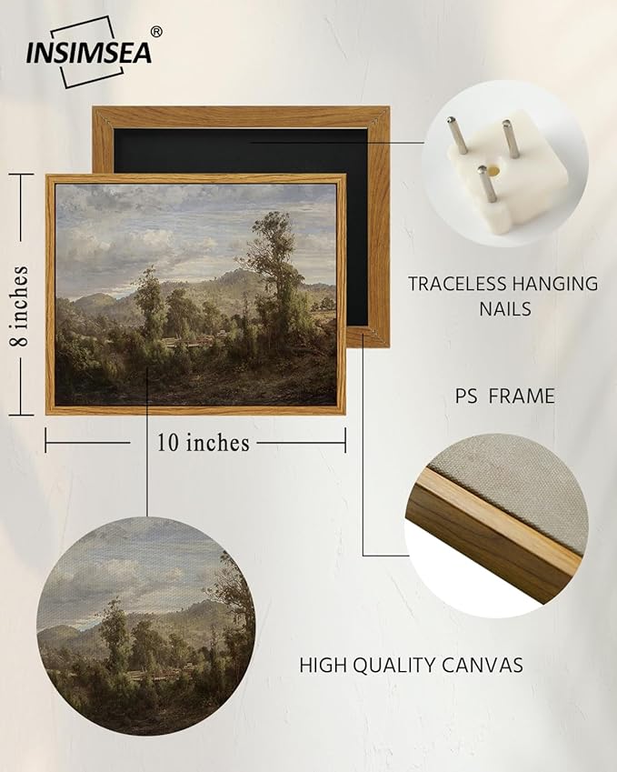InSimSea Framed Canvas Wall Art Vintage Decor, Home Decor Vintage Landscape Oil - Image 4