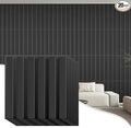 20 Pack 3D PVC Fluted Slat Wall Panels 12x12 Inch Covers 20 Sq.Ft Black by laapee